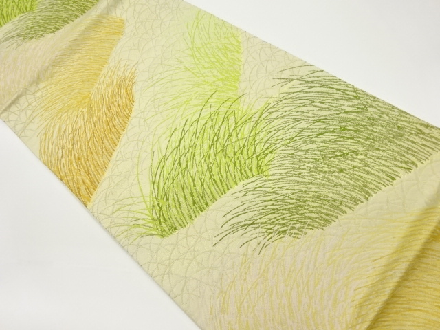 抽象芝模様織出し袋帯